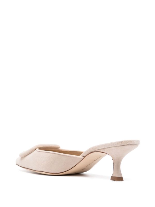 Browns Manolo Blahnik Neutral Maysale 50 Suede Pumps | Browns Mules