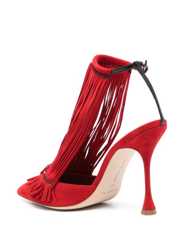 Browns Manolo Blahnik Red 105mm Fiki Sandals | Browns Sandals