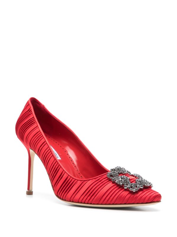 Browns Manolo Blahnik Red 90mm Hangisi Pumps | Browns Pumps