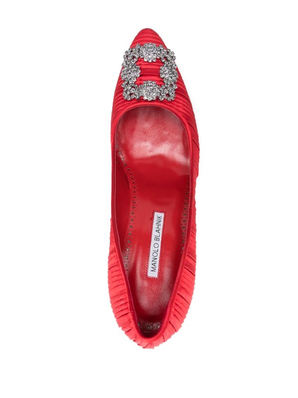 Browns Manolo Blahnik Red 90mm Hangisi Pumps | Browns Pumps