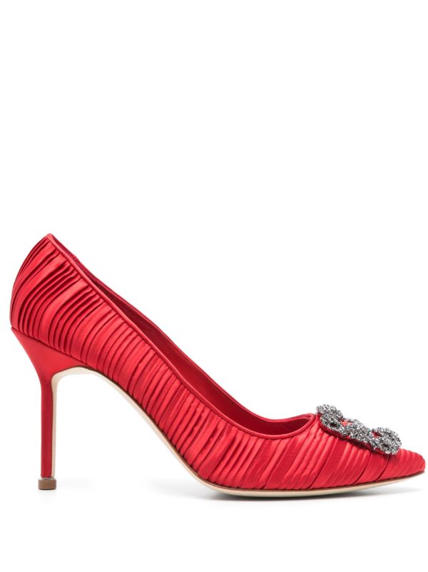 browns Manolo Blahnik Red 90mm Hangisi Pumps | Browns Pumps