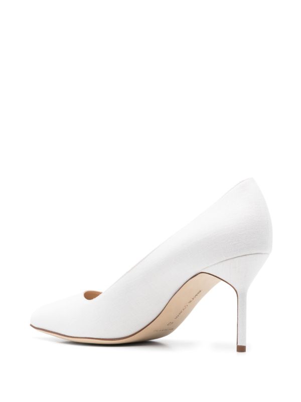 Browns Manolo Blahnik White 70mm BB Pumps | Browns Pumps