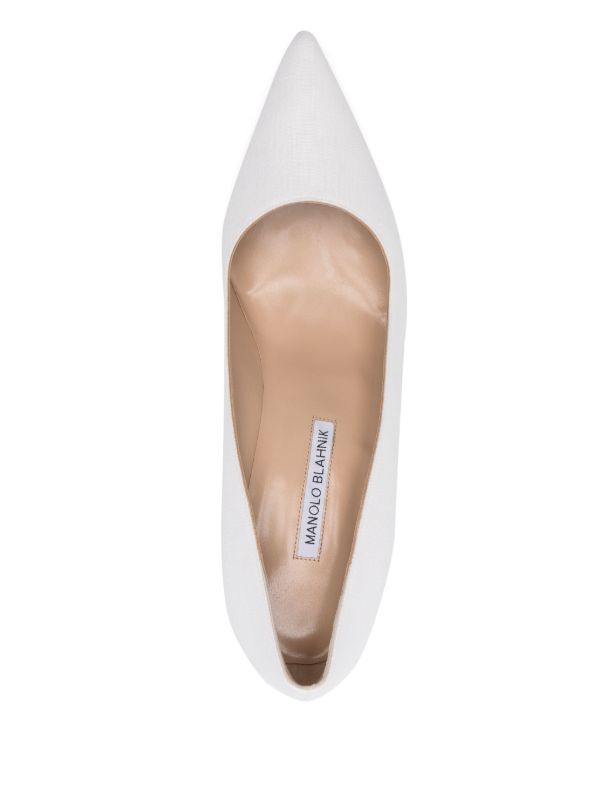Browns Manolo Blahnik White 70mm BB Pumps | Browns Pumps