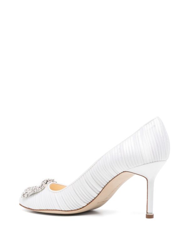 Browns Manolo Blahnik White 70mm Hangisi Pumps | Browns Pumps