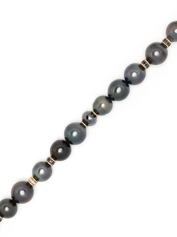 Browns MAOR 18K Yellow Gold Les Noir Pearl And Diamond Necklace | Browns Necklaces