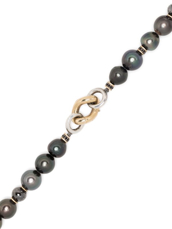 Browns MAOR 18K Yellow Gold Les Noir Pearl And Diamond Necklace | Browns Necklaces