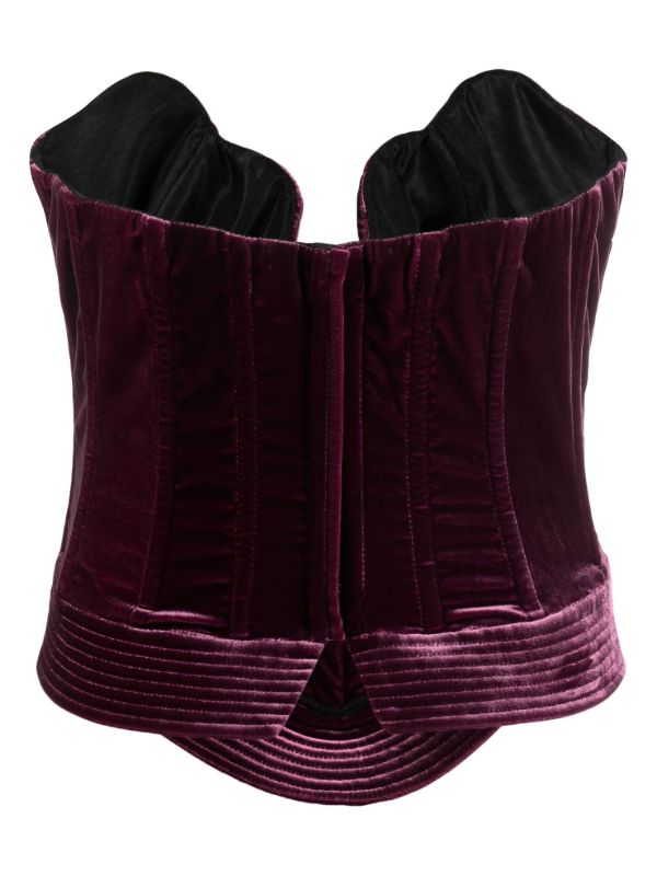 Browns Maria Lucia Hohan Purple Destiny Velvet Corset Top | Browns Vests & Tank Tops