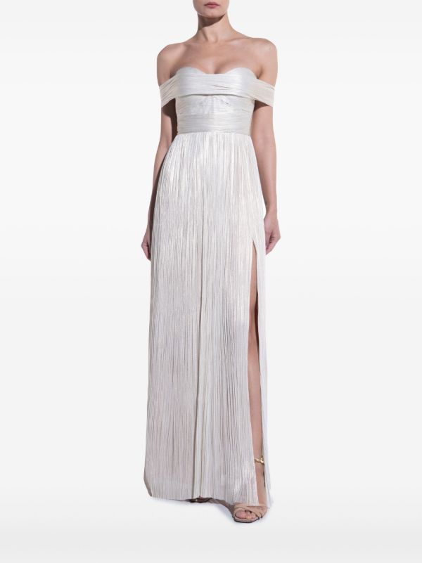 Browns Maria Lucia Hohan Silver-ToneSerene Draped Gown | Browns Cocktail & Party Dresses