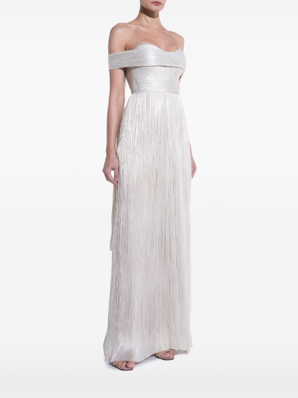 Browns Maria Lucia Hohan Silver-ToneSerene Draped Gown | Browns Cocktail & Party Dresses