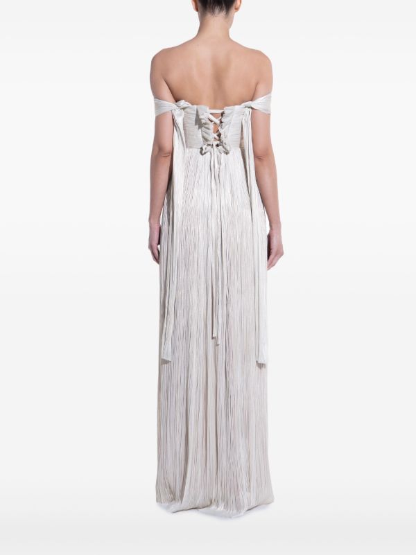 Browns Maria Lucia Hohan Silver-ToneSerene Draped Gown | Browns Cocktail & Party Dresses