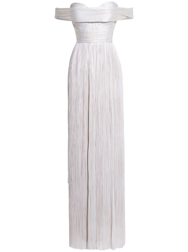 browns Maria Lucia Hohan Silver-ToneSerene Draped Gown | Browns Cocktail & Party Dresses