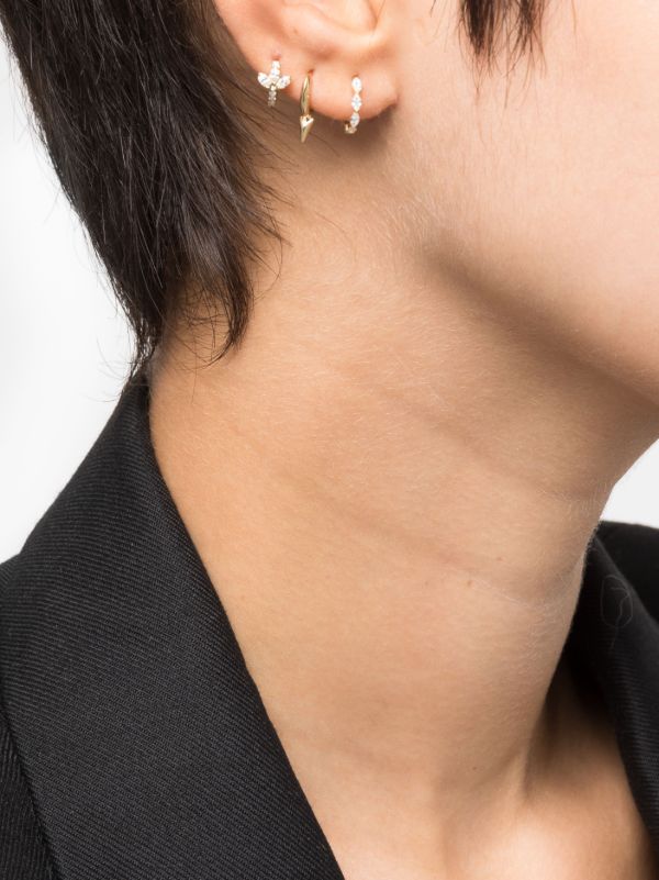 Browns MARIA TASH 14K Yellow Gold Faceted Short Spike Hoop Earring | Browns Fine Earrings