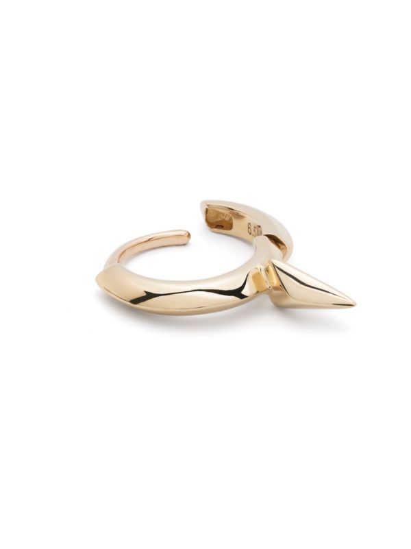 Browns MARIA TASH 14K Yellow Gold Faceted Short Spike Hoop Earring | Browns Fine Earrings