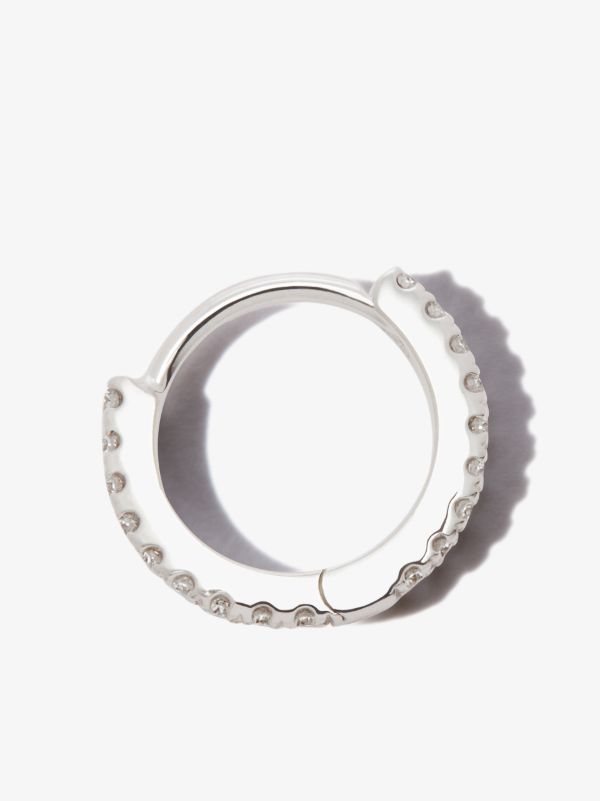 Browns MARIA TASH 18K White Gold Eternity Diamond Hoop Earring | Browns Fine Earrings