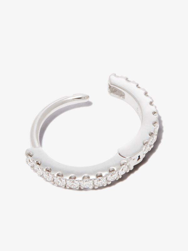 Browns MARIA TASH 18K White Gold Eternity Diamond Hoop Earring | Browns Fine Earrings