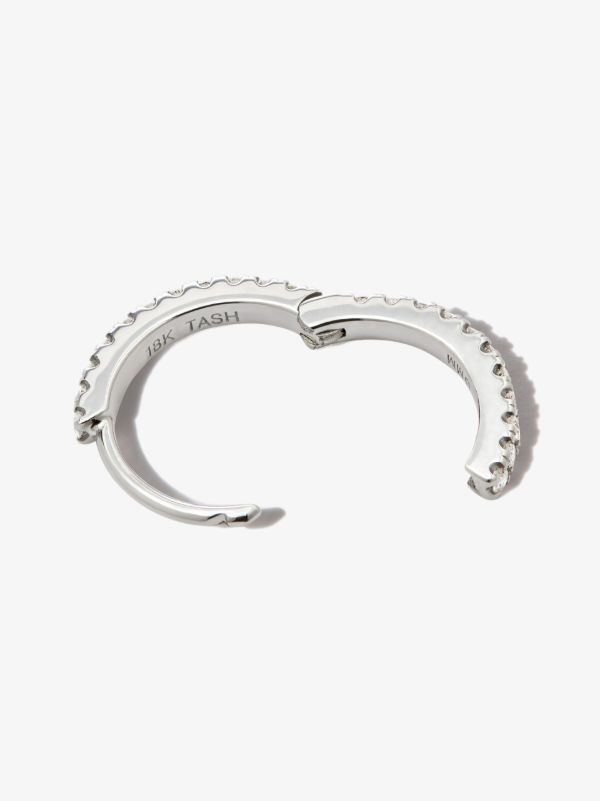 Browns MARIA TASH 18K White Gold Eternity Diamond Hoop Earring | Browns Fine Earrings
