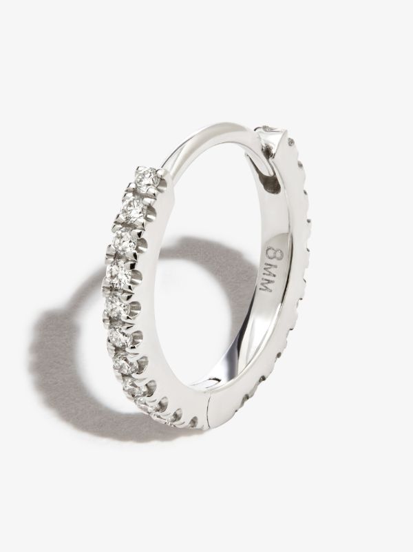 browns MARIA TASH 18K White Gold Eternity Diamond Hoop Earring | Browns Fine Earrings