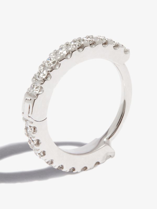 browns MARIA TASH 18K White Gold Eternity Diamond Hoop Earring | Browns Fine Earrings