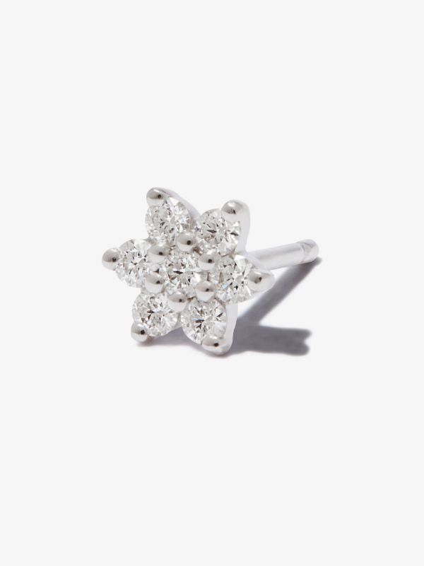 Browns MARIA TASH 18K White Gold Flower Diamond Earring | Browns Fine Earrings