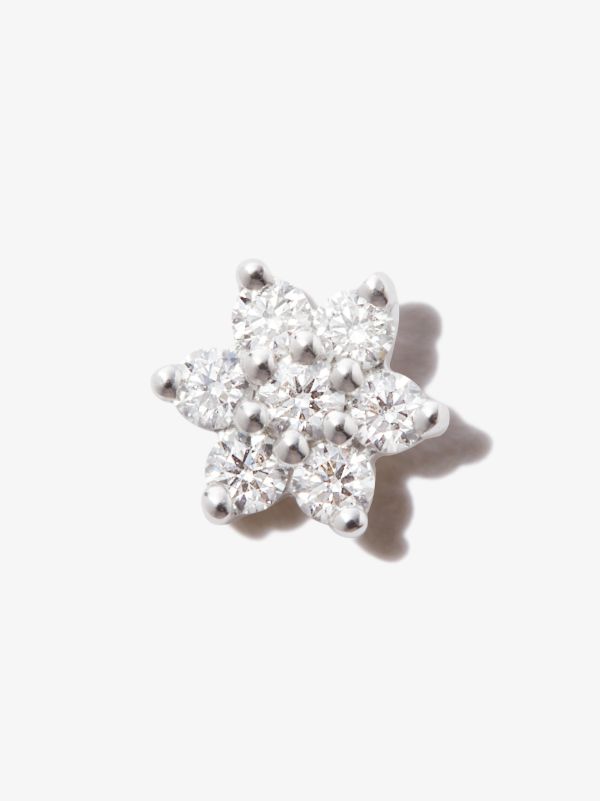 browns MARIA TASH 18K White Gold Flower Diamond Earring | Browns Fine Earrings