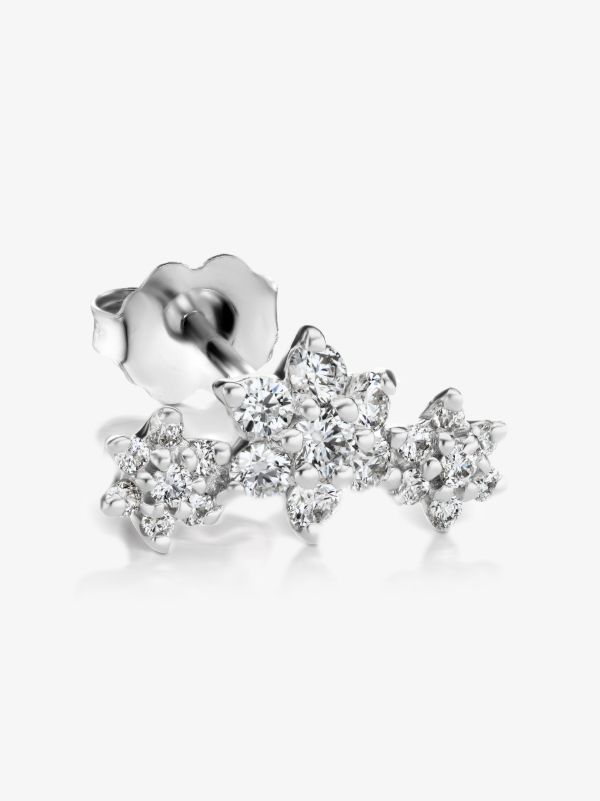browns MARIA TASH 18K white gold flower garland diamond earring | Browns Fine Earrings