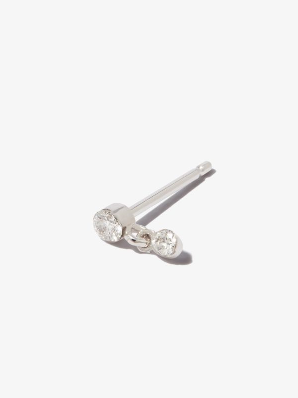 Browns MARIA TASH 18K White Gold Invisible Set Dangle Diamond Earring | Browns Fine Earrings