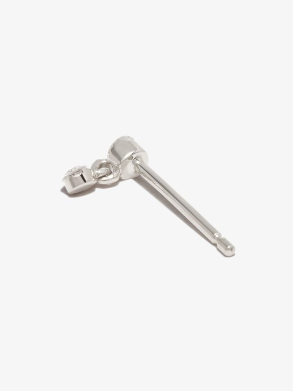 Browns MARIA TASH 18K White Gold Invisible Set Dangle Diamond Earring | Browns Fine Earrings