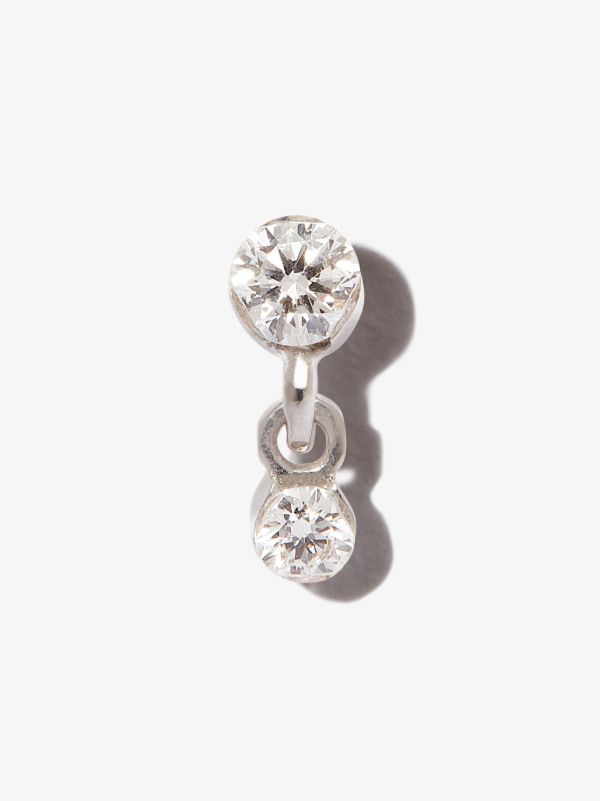 browns MARIA TASH 18K White Gold Invisible Set Dangle Diamond Earring | Browns Fine Earrings
