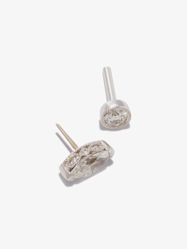 browns MARIA TASH 18K white gold marquise diamond earring | Browns Fine Earrings