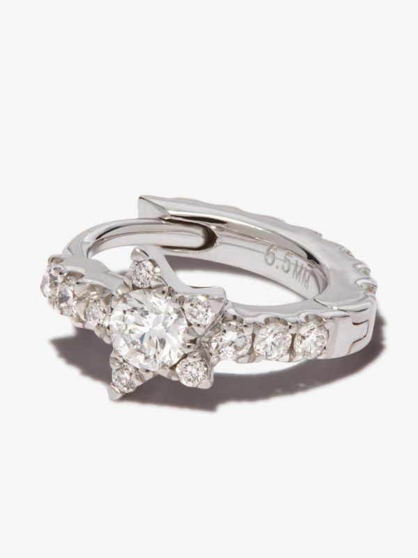 Browns MARIA TASH 18K White Gold Star Eternity Diamond Huggie Earring | Browns Fine Earrings