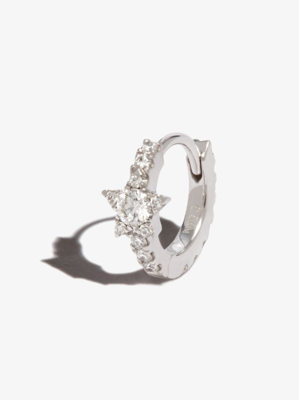 browns MARIA TASH 18K white gold Star Eternity Diamond huggie earring | Browns Fine Earrings