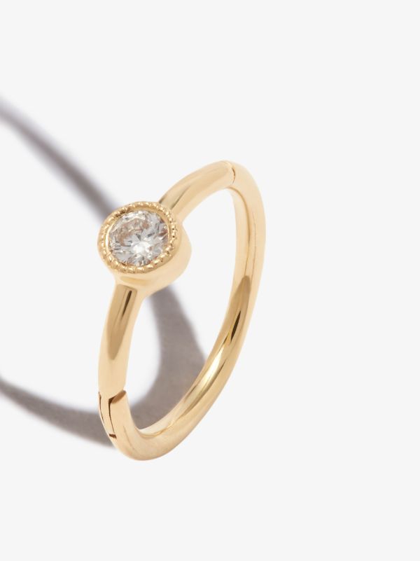 Browns MARIA TASH 18K Yellow Gold Scalloped Diamond Hoop Earring | Browns Fine Earrings