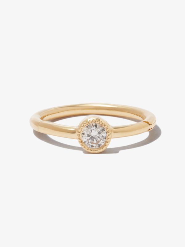 browns MARIA TASH 18K yellow gold Scalloped diamond hoop earring | Browns Fine Earrings