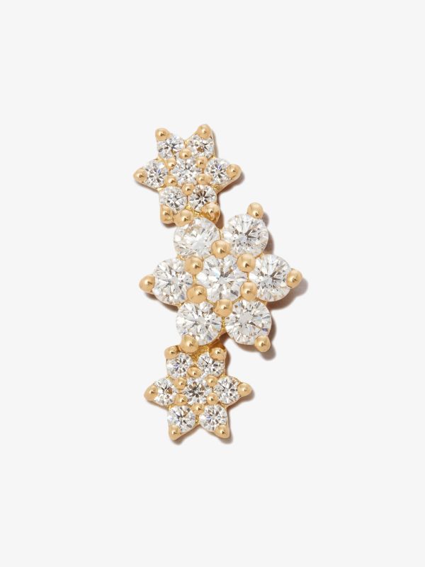 browns MARIA TASH 18K Yellow Gold Three Flower Garland Diamond Earring | Browns Fine Earrings