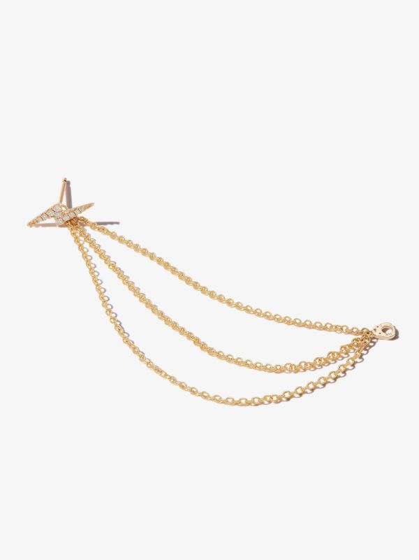 Browns MARIA TASH 18K Yellow Gold Triple Chain Charm | Browns Fine Earrings