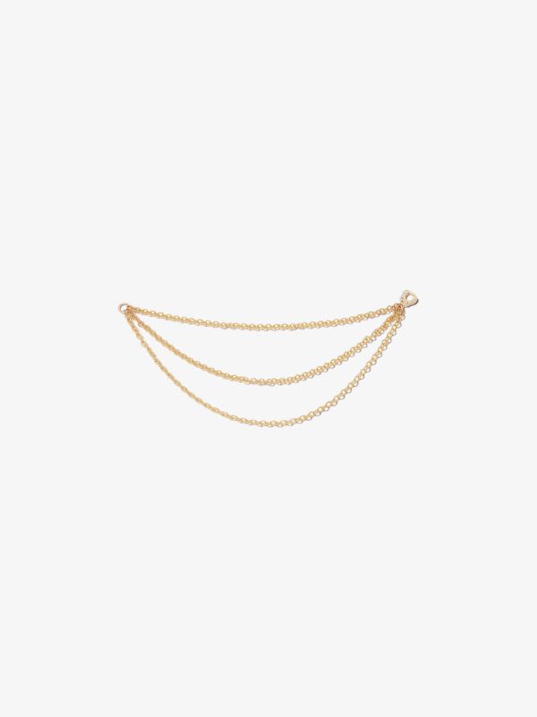 browns MARIA TASH 18K yellow gold Triple chain charm | Browns Fine Earrings