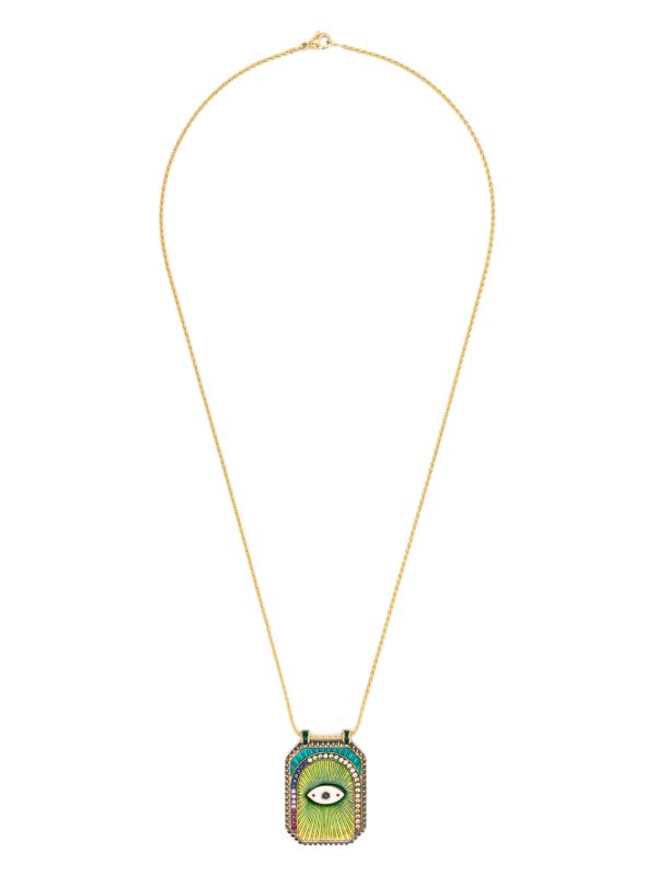 browns Marie Lichtenberg 18K Yellow Gold Evil Eye Sapphire And Diamond Necklace | Browns Fine Necklaces