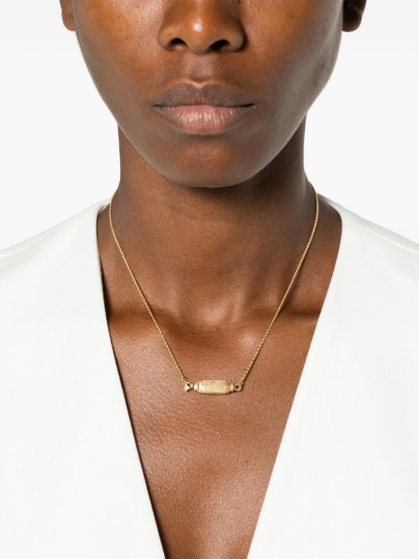 Browns Marie Lichtenberg 18K Yellow Gold Micro Coco Diamond Locket Necklace | Browns Fine Necklaces