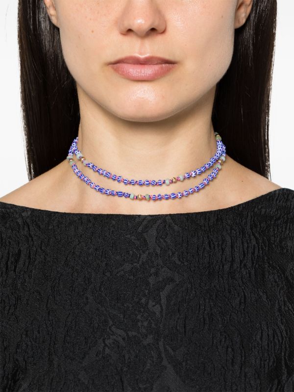 Browns Marie Lichtenberg 9K Yellow Gold Mauli Beaded Necklace | Browns Fine Necklaces