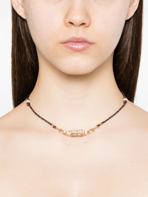 Browns Marie Lichtenberg Sapphire Gold Geometric Necklace | Browns Fine Necklaces