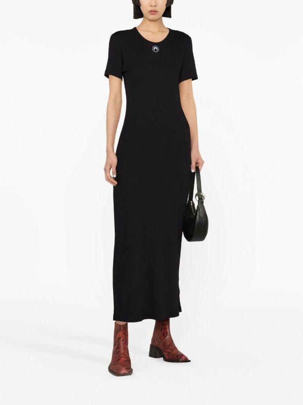 Browns Marine Serre Black Crescent Moon Organic Cotton Dress | Browns Day Dresses