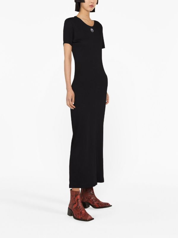 Browns Marine Serre Black Crescent Moon Organic Cotton Dress | Browns Day Dresses