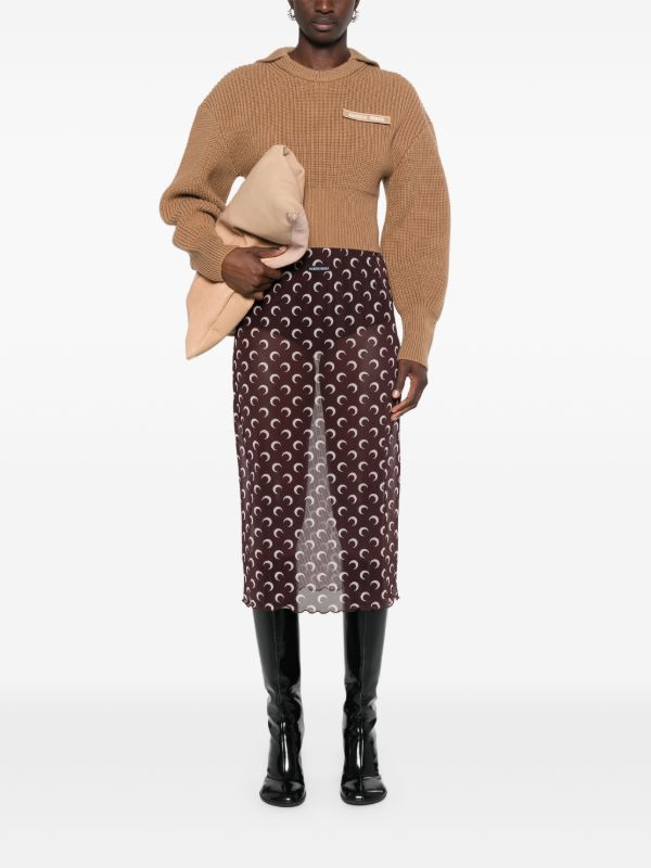 Browns Marine Serre Crescent Moon Sheer Skirt | Browns Straight Skirts