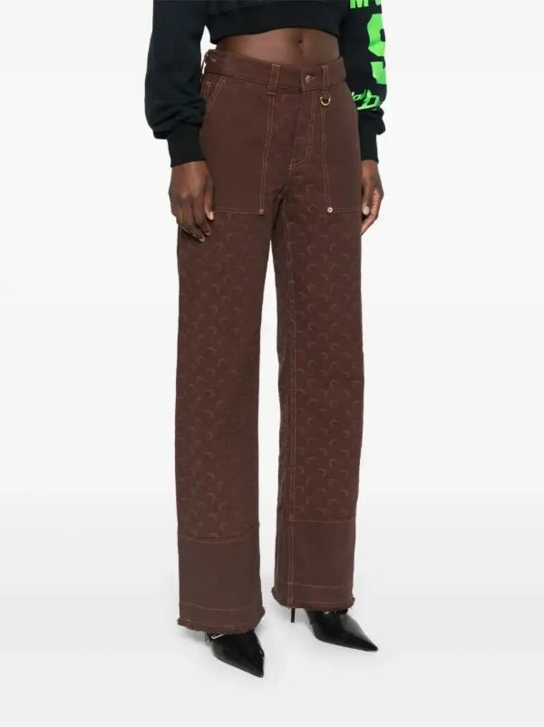 Browns Marine Serre Moon-jacquard Twill Jeans | Browns Straight-Leg Jeans