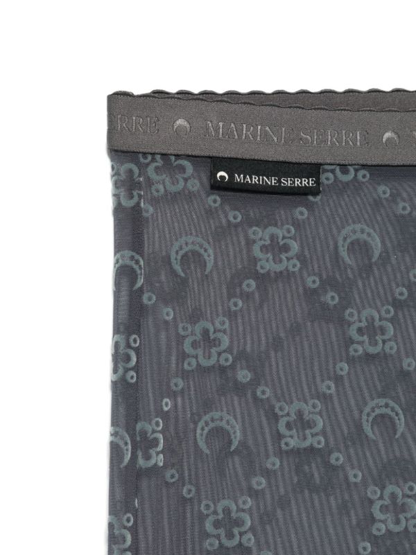 Browns Marine Serre Moonogram-Pattern Tights | Browns Pantyhose & Stockings