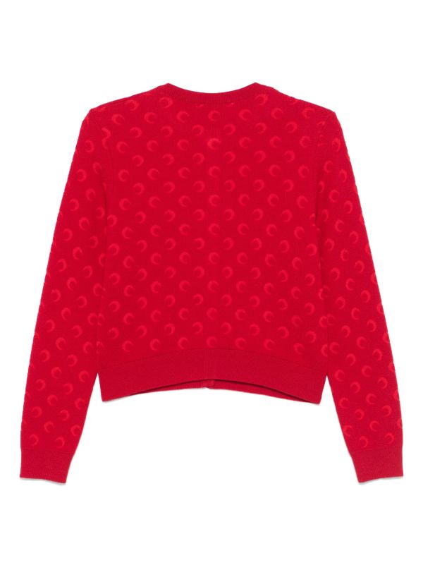 Browns Marine Serre Red Crescent Moon-Jacquard Cardigan | Browns Cardigans