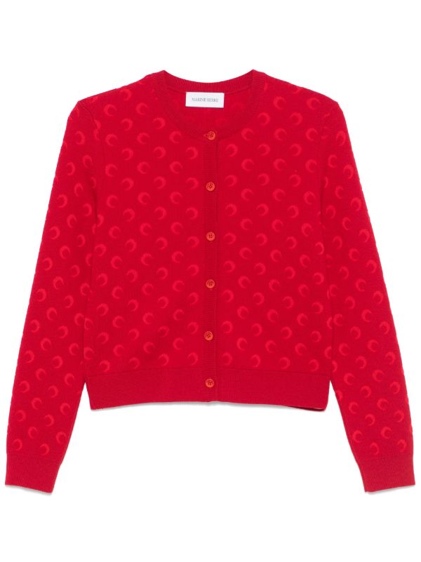 browns Marine Serre Red Crescent Moon-Jacquard Cardigan | Browns Cardigans