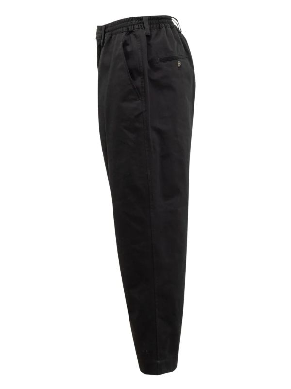 Browns Marni Black Organic Cotton Tapered Trousers | Browns Tapered Pants
