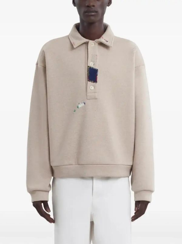 Browns Marni Neutrals Contrast-Stitch Polo Shirt | Browns Polo Shirts