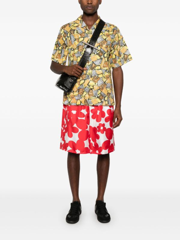 Browns Marni Red Floral-Print Shorts | Browns Bermuda Shorts